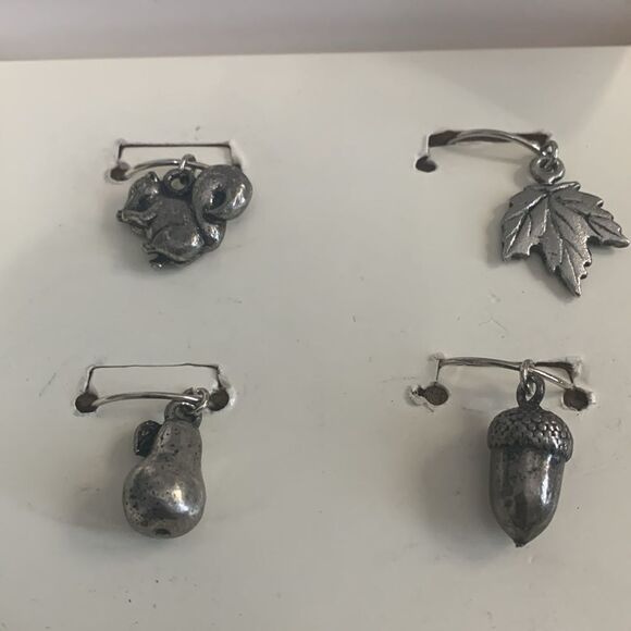 Pottery Barn Metal Harvest Wine Charms Set Of 6 Charms - Picture 5 of 12